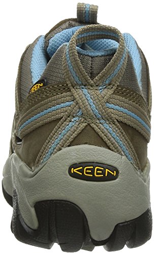 KEEN Women's Voyageur Low Height Breathable Hiking Shoes, Brindle/Alaskan Blue, 8 US