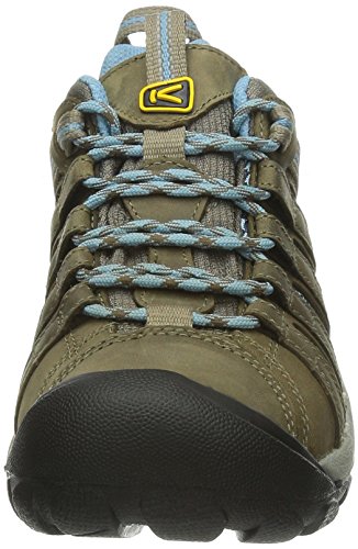 KEEN Women's Voyageur Low Height Breathable Hiking Shoes, Brindle/Alaskan Blue, 8 US