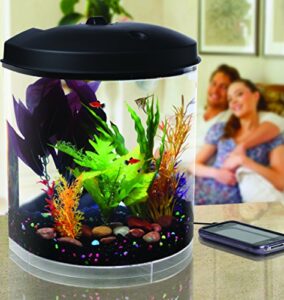 koller products 3.5-gallon aquarium with sleep sound machine (nature sounds), led lighting (7 color choices) and power filter