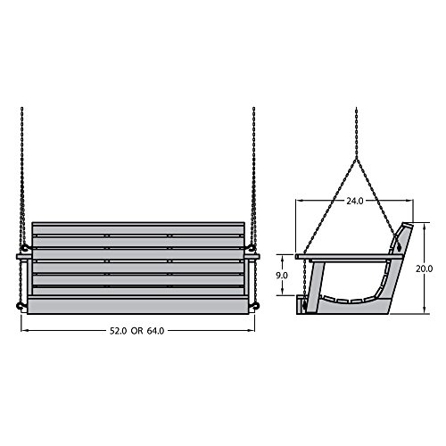 Highwood AD-PORW2-CGE Weatherly Porch Swing, 4 Feet, Coastal Teak