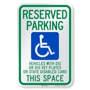 smartsign "ada handicapped reserved parking" sign | 12" x 18" 3m engineer grade reflective aluminum