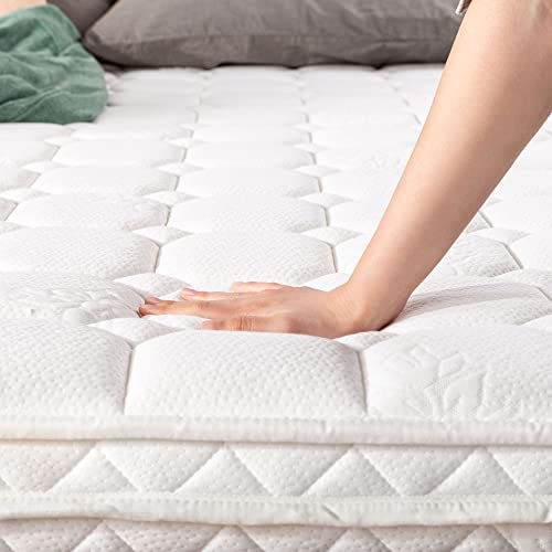 Best Price-Mattress 10 Inch Euro-Top Pocket Spring-Mattress - Motion Isolation Individually Encased Pocket Springs, Comfort Foam-Top, CertiPUR-US Certified Foam, Full White