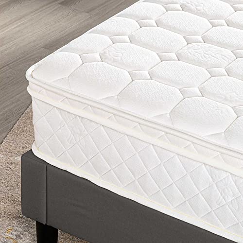 Best Price-Mattress 10 Inch Euro-Top Pocket Spring-Mattress - Motion Isolation Individually Encased Pocket Springs, Comfort Foam-Top, CertiPUR-US Certified Foam, Full White