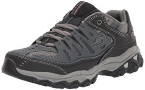 skechers mens afterburn memory foam lace-up fashion sneakers, navy, 10.5 x-wide us