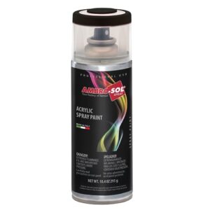 ambro-sol v400past5 multi-purpose acrylic spray paint, vibrant paint for indoor and outdoor, suitable for multiple surfaces, net wt. 10.40 oz. 400ml, recyclable tin plate spray can, gloss black