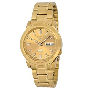 seiko seiko 5 automatic gold dial men's watch snkk20j1