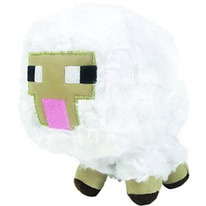 minecraft baby sheep plush toy - soft, yellow stuffed animal figure, 5.5" tall, ages 12+ months
