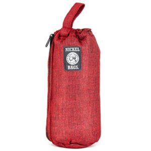 nickel bags padded drawstring duffle tube | heavy duty duffle bag with protective hemp exterior for glass transportation (10 inch, red)