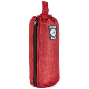 Nickel Bags Padded Drawstring Duffle Tube | Heavy Duty Duffle Bag with Protective Hemp Exterior for Glass Transportation (10 Inch, Red)