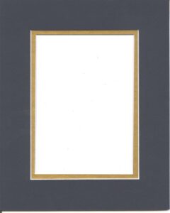 16x20 navy blue & gold double picture mat, bevel cut for 11x14 picture or photo