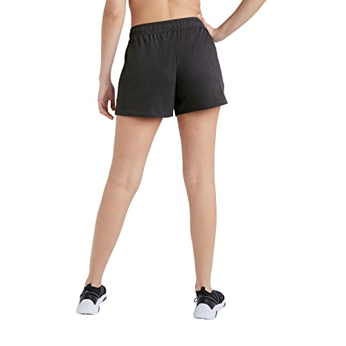 Champion, Jersey, Soft, Lightweight, Comfortable Shorts for Women, 5", Granite Heather, X-Large