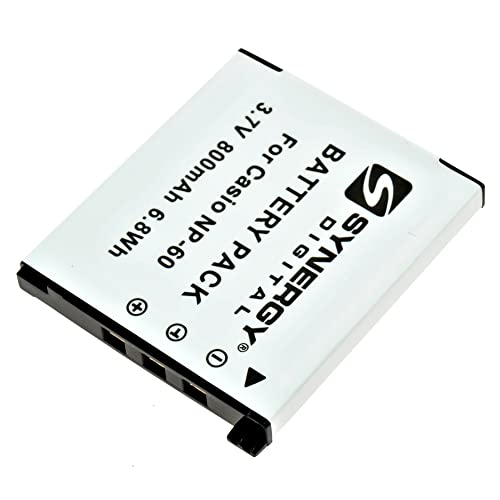 SDNP60 Lithium-Ion Rechargeable Battery - Ultra High Capacity (3.7V 800 mAh) - Replacement for Casio NP-60 Battery For Casio Exilim EX-FS10, EX-S10, EX-S12, EX-Z9, EX-Z29, EX-Z80, EX-Z85, EX-Z90