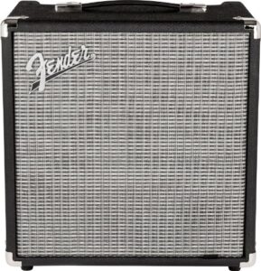 fender rumble 25 v3 bass amp for bass guitar, bass combo, 25 watts, 8 inch speaker, with overdrive circuit and mid-scoop contour switch