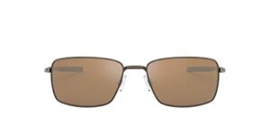 oakley men's oo4075 square wire rectangular sunglasses, gunmetal/tungsten iridium polarized, 60 mm