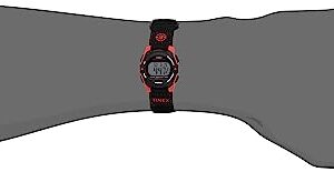 Timex Unisex T49956 Expedition Mid-Size Digital CAT Black/Red Fast Wrap Velcro Watch