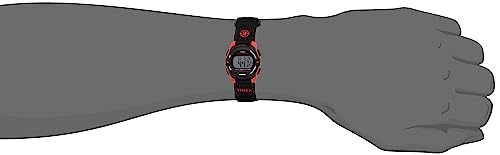 Timex Unisex T49956 Expedition Mid-Size Digital CAT Black/Red Fast Wrap Velcro Watch