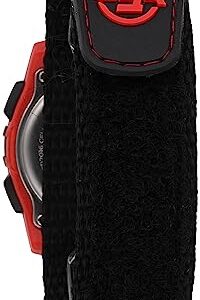 Timex Unisex T49956 Expedition Mid-Size Digital CAT Black/Red Fast Wrap Velcro Watch