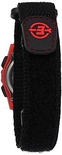 Timex Unisex T49956 Expedition Mid-Size Digital CAT Black/Red Fast Wrap Velcro Watch