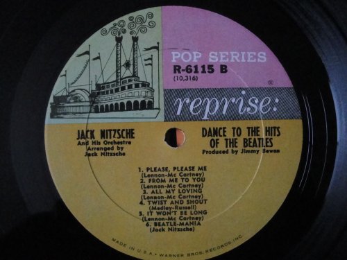 Jack Nitzsche and His Orchestra "Dance To The Hits of The Beatles" Original 1964 Reprise Records R-6115 Mono Vinyl Lp Ex