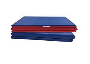 kindermat, 5/8" thick, 4-section rest mat, 45" x 19" x 5/8", red/blue, great for school, daycare, travel, and home, made in the usa