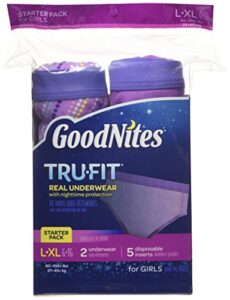 goodnites durable underwear starter kit large/x-large girl, 7-count
