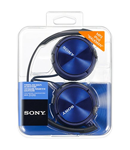 Sony Foldable Headphones with Smartphone Mic and Control - Metallic Blue