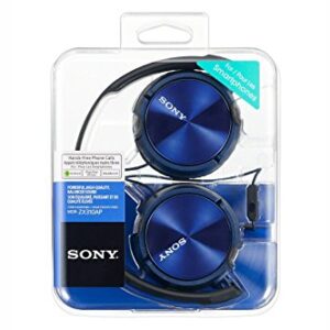Sony Foldable Headphones with Smartphone Mic and Control - Metallic Blue