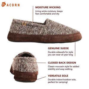 Acorn Mens Acorn Men's Moc with Premium Memory Foam, Black Berber, 10.5-11.5