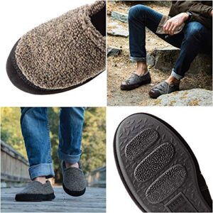 Acorn Mens Acorn Men's Moc with Premium Memory Foam, Black Berber, 10.5-11.5