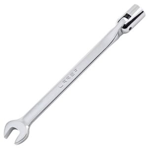 urrea 12-point flex head socket wrench - 1/2" flexible head combination wrench with ratchet box end & fixed open end - 1270-16