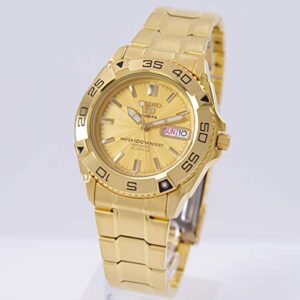 Seiko 5 Sports #SNZB26J1 Men's Japan Gold Tone Stainless Steel 100M Automatic Dive Watc1 by Seiko Watches