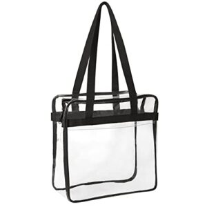 bags for less [set of 2] clear bag stadium approved with handles and zipper - 12 inch x 12 inch x 6 inch