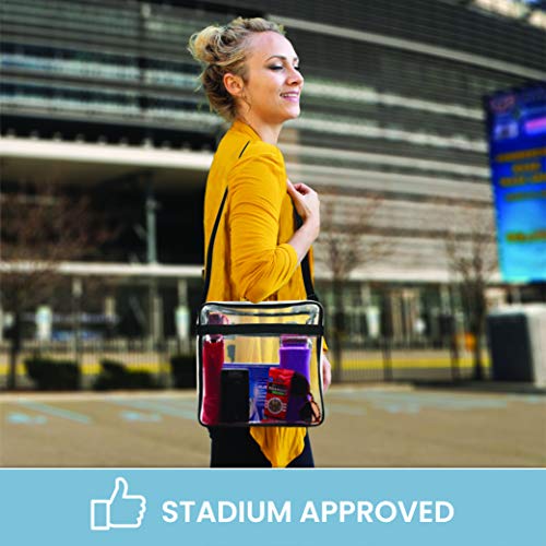 Bags for Less [Set of 2] Clear Bag Stadium Approved with Handles And Zipper - 12 inch x 12 inch x 6 inch