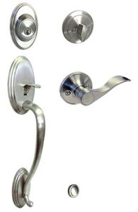 ebuilderdirect satin nickel front door single cylinder handleset handle set with 838dc left lever