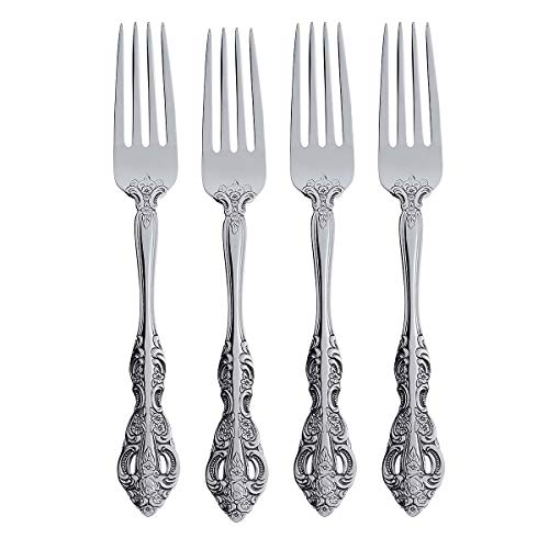 Oneida Michelangelo Fine Flatware Dinner Fork, Set of 4 , 18/10 Stainless Steel, Silverware Set, Dishwasher Safe