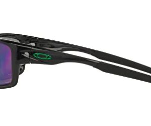 Oakley Men's OO9225 Rectangular Sunglasses, Black Ink/Jade Iridium Polarized, 60mm