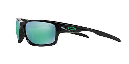 Oakley Men's OO9225 Rectangular Sunglasses, Black Ink/Jade Iridium Polarized, 60mm