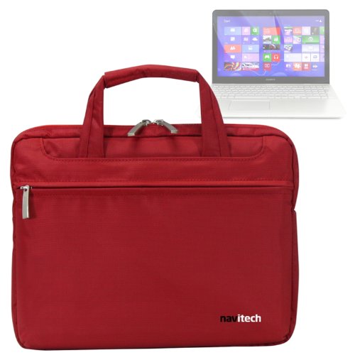 Navitech Red Case/Cover Bag Compatible with The Laptop/Notebook and Tablet PC's Compatible with The Sony VAIO Fit 15