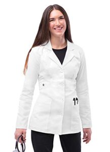 adar universal stretch lab coat for women - 28" tab-waist lab coat - 3300 - white - 3x