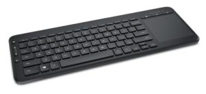 microsoft wireless all-in-one media keyboard,black - wireless keyboard with track pad. usb wireless receiver. spill resistant design. 2aaa batteries included.