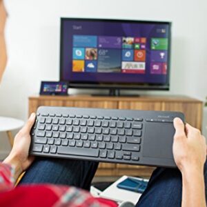 Microsoft Wireless All-In-One Media Keyboard,Black - Wireless Keyboard with Track Pad. USB Wireless Receiver. Spill Resistant Design. 2AAA Batteries Included.