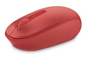 microsoft wireless mobile mouse 1850 - flame red. comfortable right/left hand use, wireless mouse with nano transceiver, for pc/laptop/desktop, works with mac/windows 8/10/11 computers