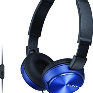 Sony MDR-ZX310AP ZX Series Wired On Ear Headphones with mic, Blue, 1 x 1 x 1 inche