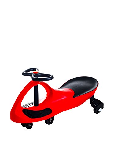 Wiggle Car Ride On Toy – No Batteries, Gears or Pedals – Twist, Swivel, Go – Outdoor Ride Ons for Kids 3 Years and Up by Lil’ Rider (Red)