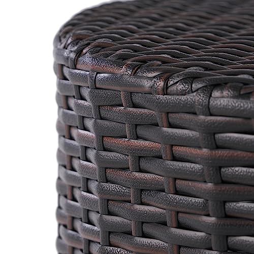 Christopher Knight Home Keaton Wicker Barrel Side Table, Multibrown 16.75 inches high x 17.5 inches wide 17.5 inches deep