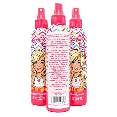 Barbie Cotton Candy Scented Hair Detangler 8oz (Pack of 3)