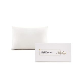 the silk lady pillowcase 100% organic mulberry silk - matte finish - (travel 12" x 16")