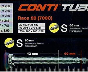 Continental 2 Set Tube Race 28 700 × 20-25 C (French Style 60 mm)