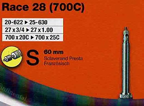 Continental 2 Set Tube Race 28 700 × 20-25 C (French Style 60 mm)