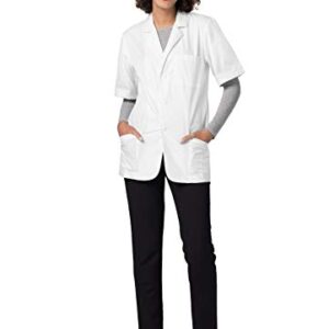 Adar Universal Unisex Lab Coats - Short Sleeve 31" Consultation Lab Coat - 2816 - White - M